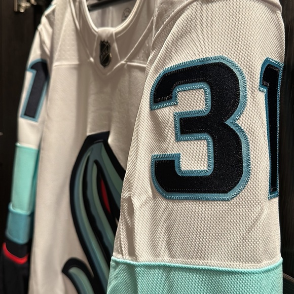 Philipp Grubauer Seattle Kraken adidas NHL Primegreen Authentic Away Jersey - Picture 3 of 11